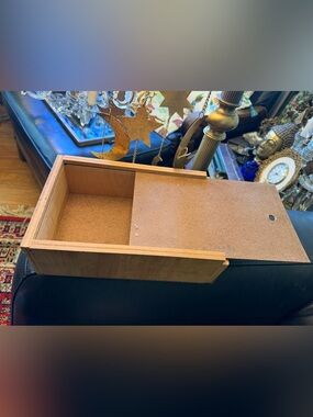 Vintage Hand Made Wooden Sliding Door Storage Box, Money/keepsake, Craft Box
